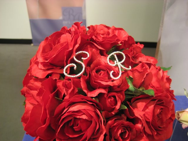 Wedding bouquet with monogram