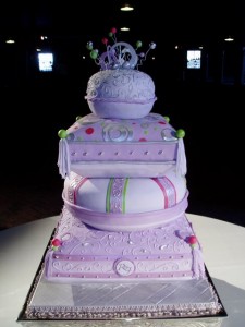 Sculpted Wedding Cake in Shades of Lavender Sculpted Wedding Cake in Shades of Lavender