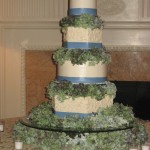 Wedding Cake with Blue Hydrangeas