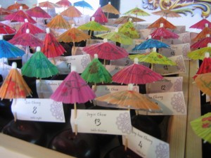 Festive Umbrella Escort Cards