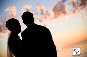 Bride & Groom at sunset Bride & Groom at sunset
