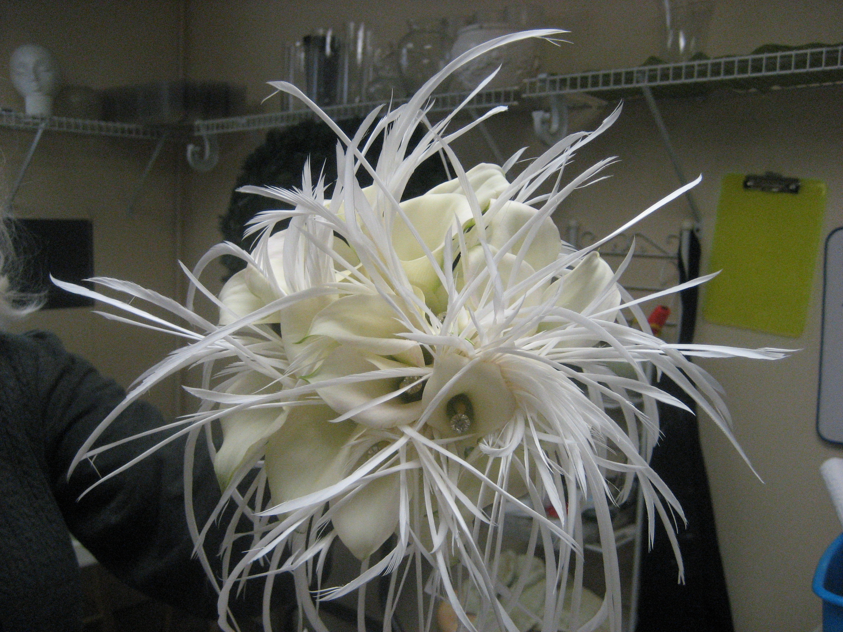 bouquet with feathers