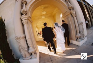 Bride making her way to ceremony