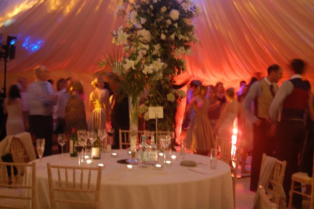 Tented Wedding with Dramatic Lighting