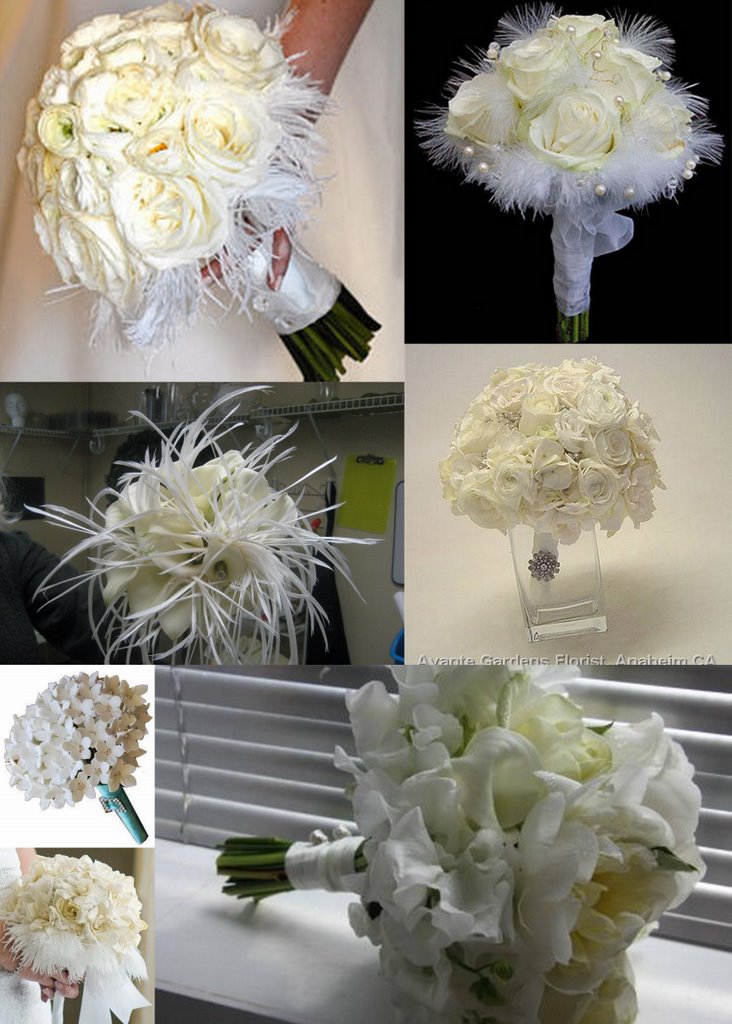 white wedding bouquets pictures. All White Wedding Bouquets