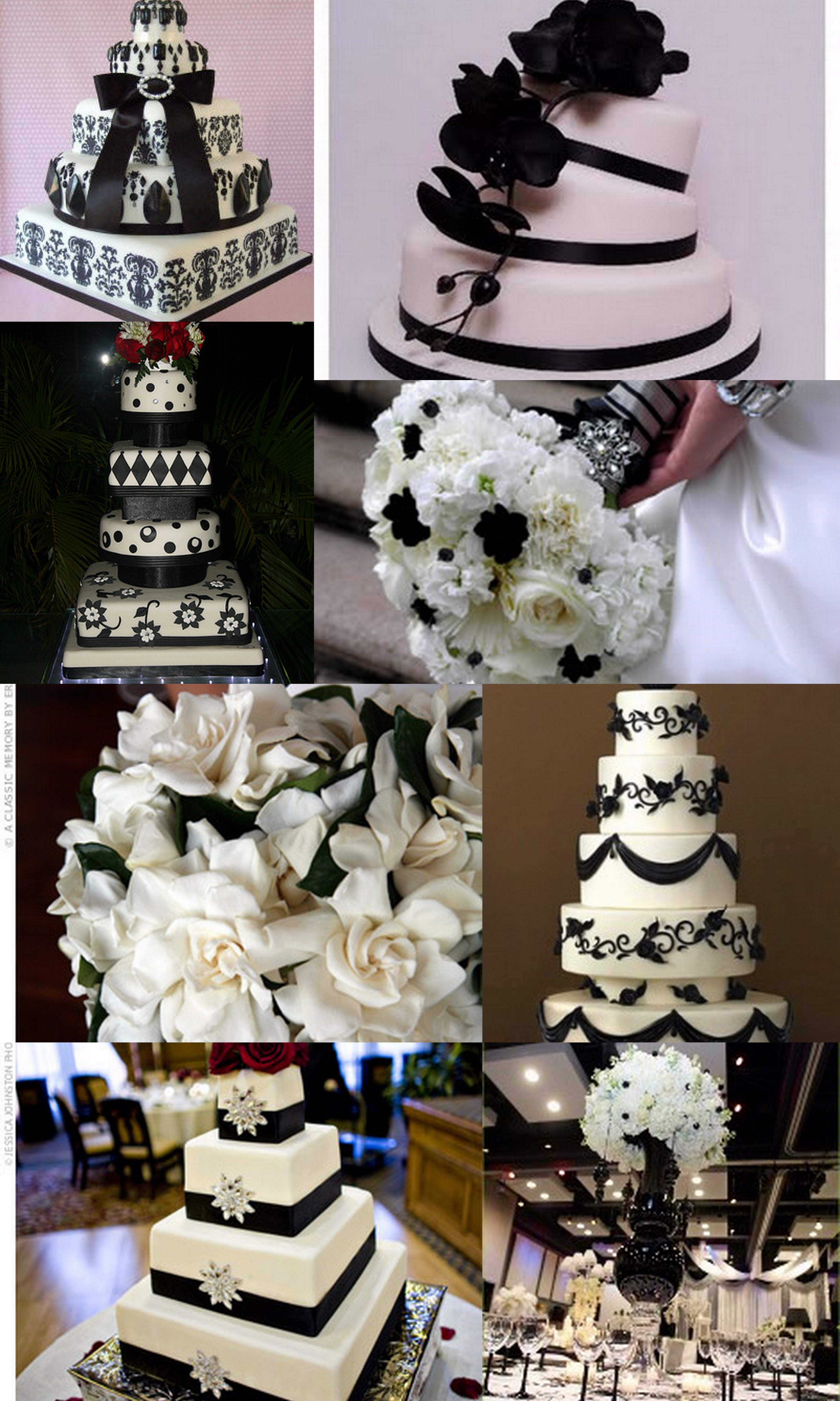 black and white wedding decor