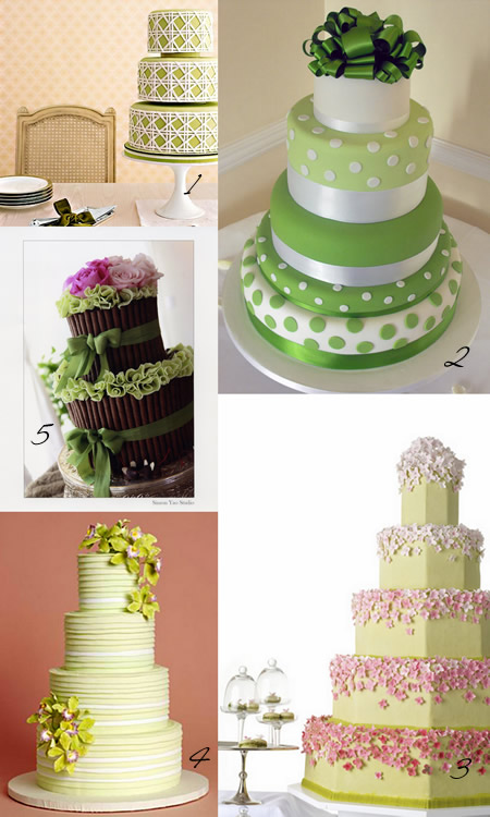 Green Wedding Cakes For Spring 1The caning detail is what makes this cake
