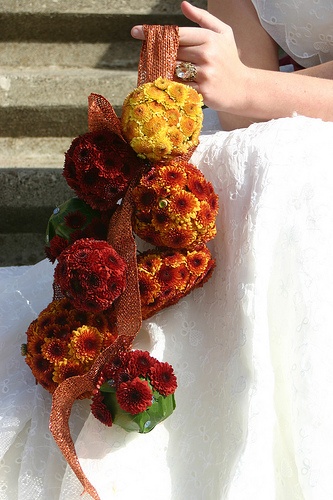 multiple pomander bouquet in fall colors multiple pomander bouquet in fall colors 5 Out of the Ordinary Wedding Bouquets