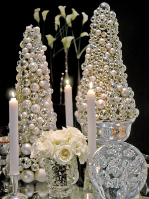 silver tree wedding centerpiece silver tree Winter Wedding Decor From Rustic to Bling