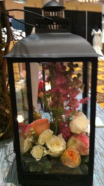 centerpiece for elegant-rustic wedding Lanter with flowers for wedding centerpiece1 Lanterns. Not Just for Candles Anymore!