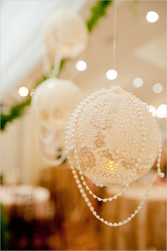 DIY lace pomander lace pomander 5 Really Cute, Totally Do able DIY Wedding Projects