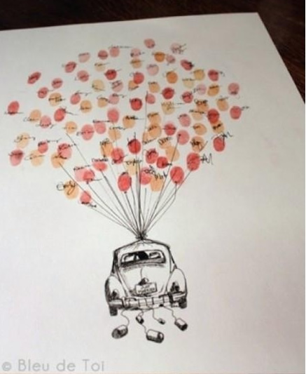 thumbprint guest book alternative 5 Fun Ways to Use Balloons at Your Wedding
